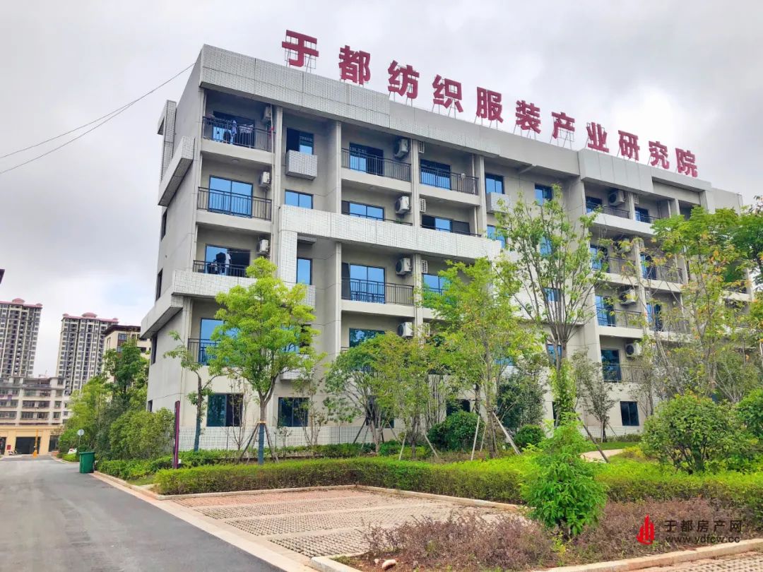 于都纺织服装产业研究院,目前围绕周边的道路铺上了柏油.