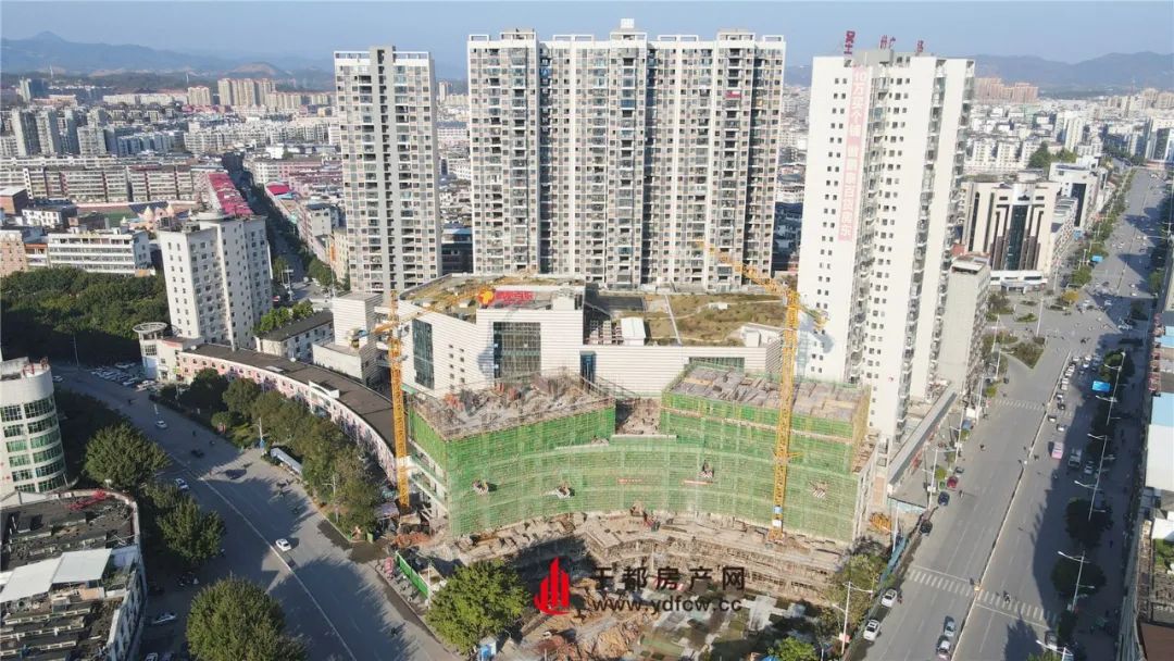 最新圣世广场酒店项目建设进展航拍图流出